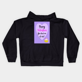 You had me at cake!  Happy Valentines Kids Hoodie